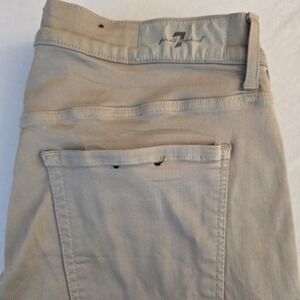 7 for All Mankind Men Khaki Tan Luxe Sport Slimmy Jeans Stretch Pants Size 36X32